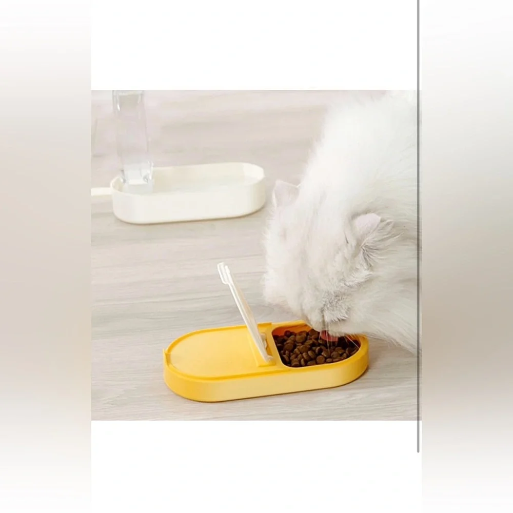 Portable Dog Food and Water Bowl - Yellow and Blue Bundle of 2
